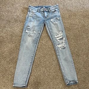 America Eagle next level stretch distressed jegging sz 0 regular